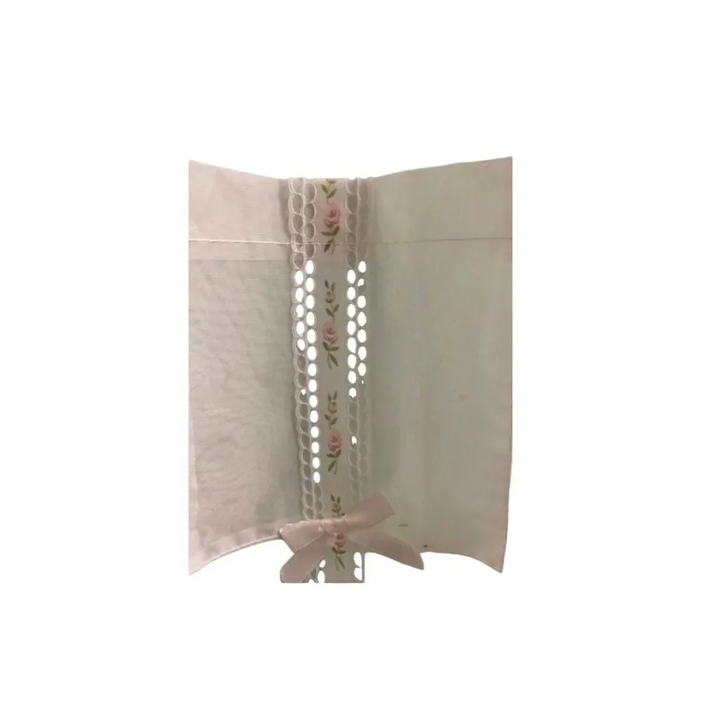 Vintage white apron with lace in floral details, sheer S/M